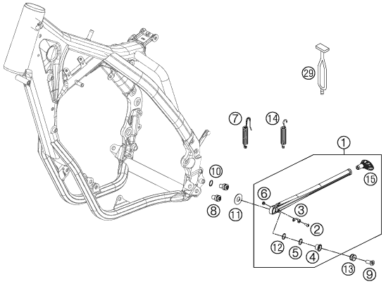 La béquille de moto (latérale ou centrale)