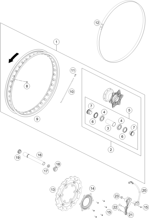 ROUE AVANT POUR 701 ENDURO 2024 EU