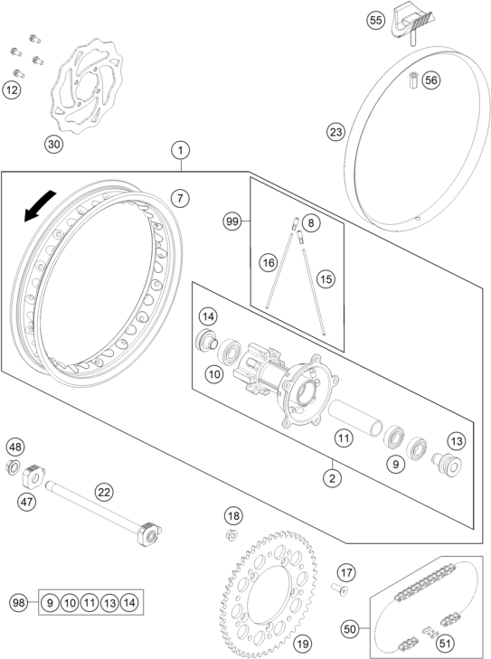 ROUE ARRIERE POUR TC 65 2024 EU