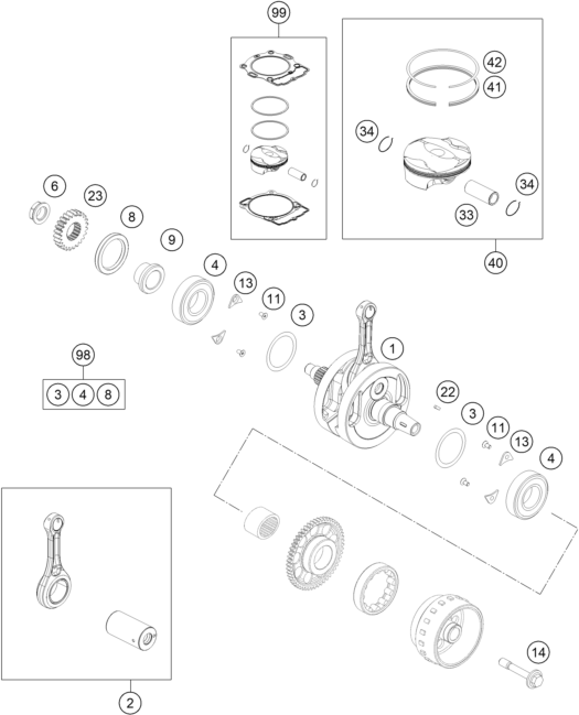 VILEBREQUIN PISTON POUR FE 250 2016 EU