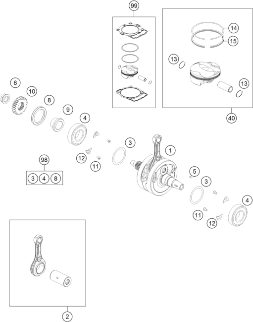 VILEBREQUIN PISTON POUR FE 350 2025 EU