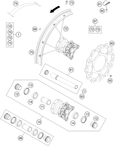 ROUE AVANT POUR TC 85 1916 2025