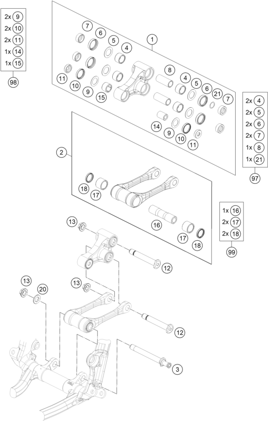 ARTICULATION DE LAMORTISSEUR PRO LEVER POUR FE 501 HERITAGE 2023 EU