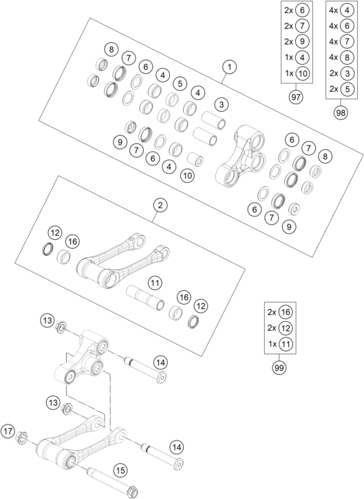 ARTICULATION DE LAMORTISSEUR PRO LEVER POUR FC 250 2024 EU