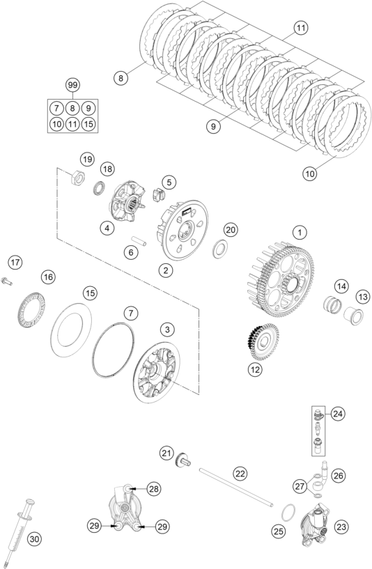 EMBRAYAGE POUR TC 250 2025 EU