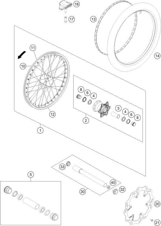 ROUE AVANT POUR TE 300 PRO 2024 EU