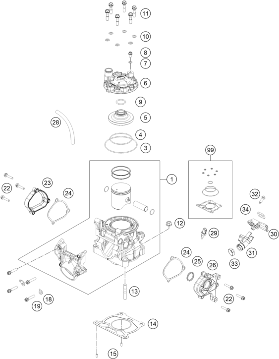 CYLINDRE CULASSE POUR TC 150 2025 EU