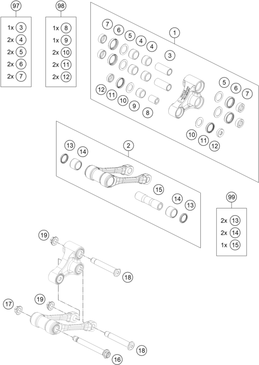 ARTICULATION DE LAMORTISSEUR PRO LEVER POUR FE 250 2025 EU