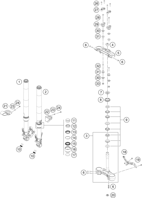 FOURCHE TELESCOPIQUE TE DE FOURCHE POUR SVARTPILEN 250 BD 2024