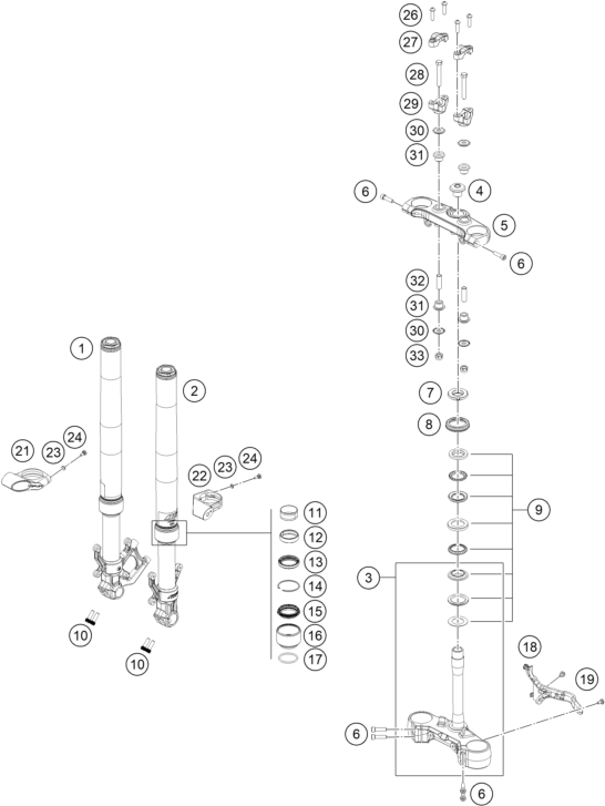 FOURCHE TELESCOPIQUE TE DE FOURCHE POUR SVARTPILEN 250 BD 2024