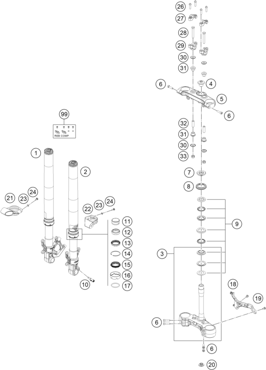 FOURCHE TELESCOPIQUE TE DE FOURCHE POUR SVARTPILEN 401 BD 2024