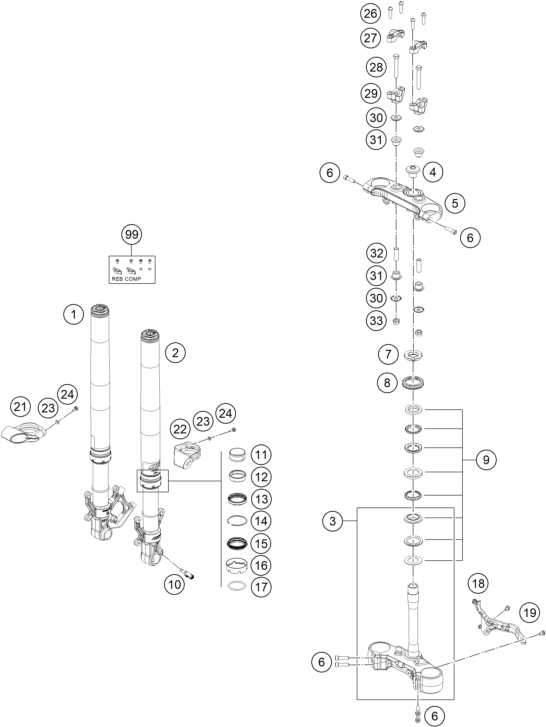 FOURCHE TELESCOPIQUE TE DE FOURCHE POUR SVARTPILEN 125 NHD BD 2024 EU