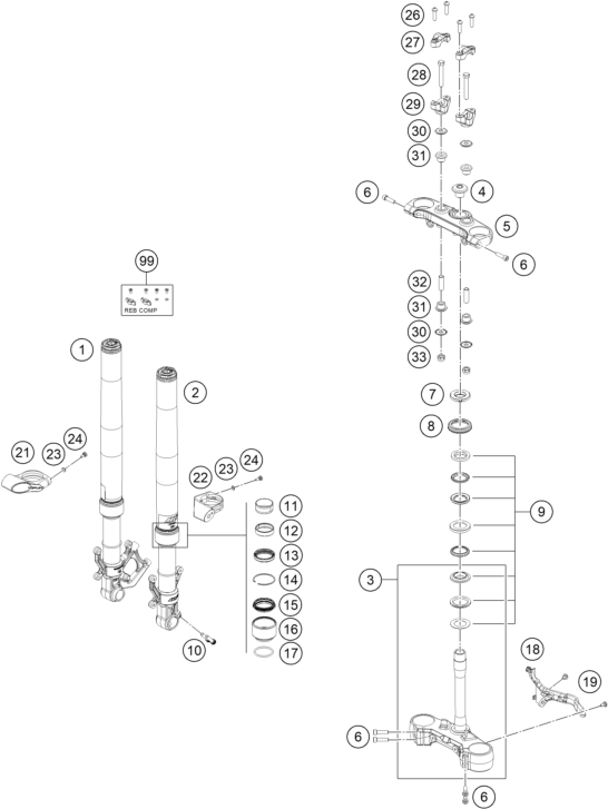 FOURCHE TELESCOPIQUE TE DE FOURCHE POUR SVARTPILEN 401 BD 2024 EU