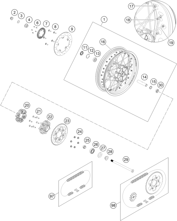 ROUE ARRIERE POUR SVARTPILEN 125 BD 2024