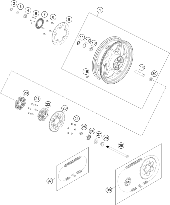 ROUE ARRIERE POUR SVARTPILEN 250 BD 2024