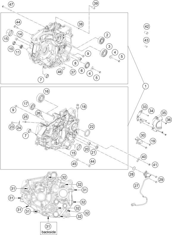 CARTER MOTEUR POUR SVARTPILEN 401 BD 2024