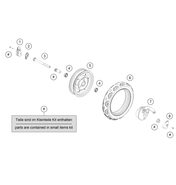 ROUE AVANT POUR SKUTTA 20KMH 2024