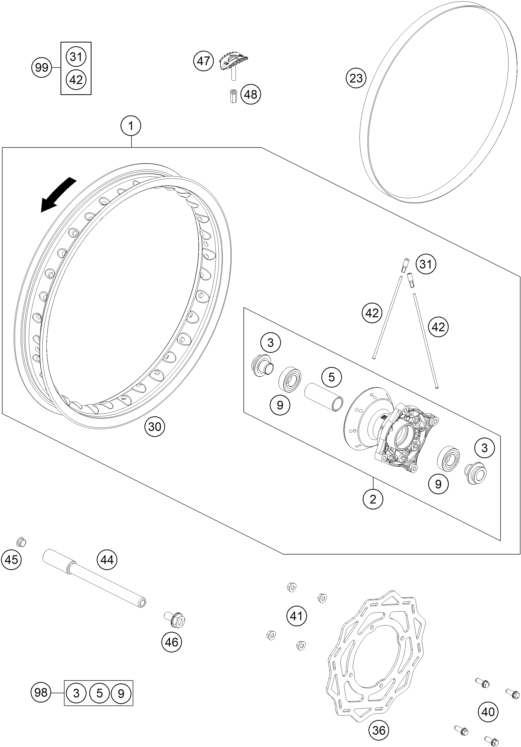 ROUE AVANT POUR TC 65 2025