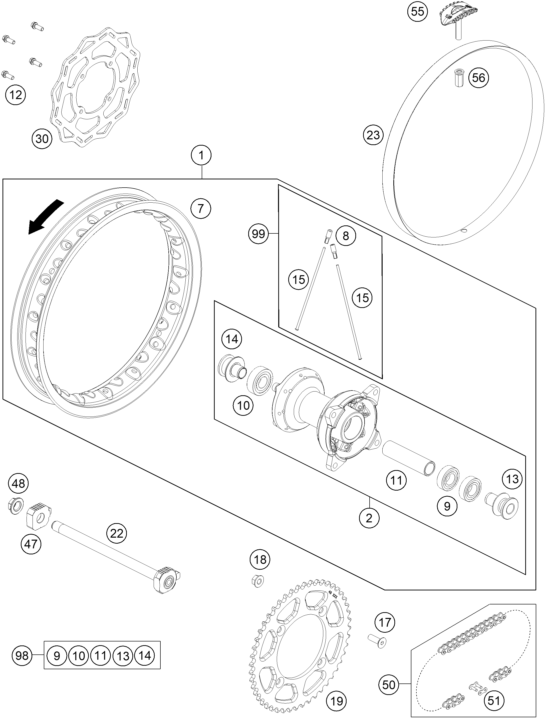 ROUE ARRIERE POUR TC 65 2025