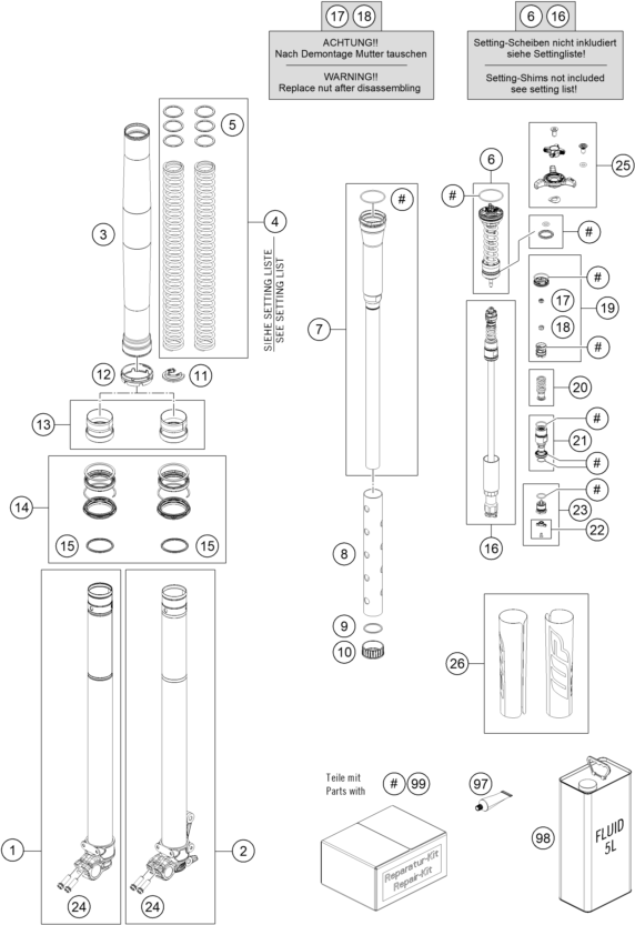 FOURCHE TELESCOPIQUE POUR FE 350 PRO 2025 EU