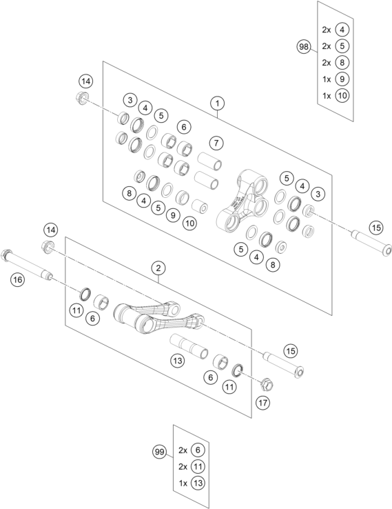 ARTICULATION DE LAMORTISSEUR PRO LEVER POUR FR 450 RALLY 2025