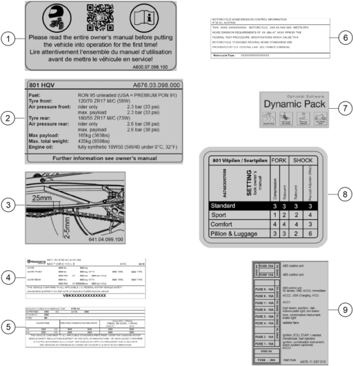 TECHNIC INFORMATION STICKER POUR SVARTPILEN 801 2024