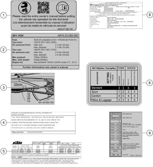 TECHNIC INFORMATION STICKER POUR VITPILEN 801 SILVER 2025